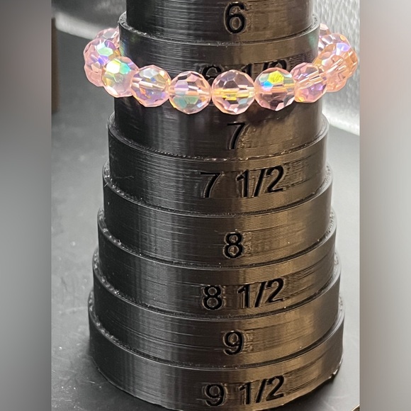 Bracelet - pink glass AB beads - stretch - Picture 4 of 4